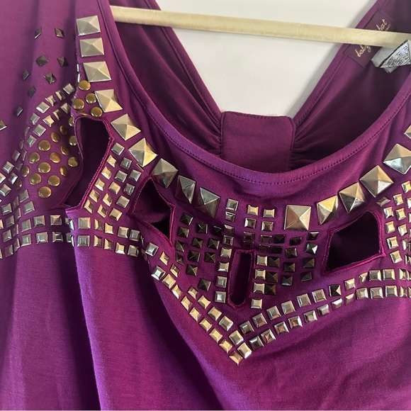 Baby Phat Purple Y2K Embellished Studded Top 1X NWT - Picture 10 of 10